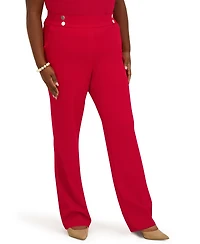 Kasper Women's Mid-Rise Pull-On Extend Tab Trousers