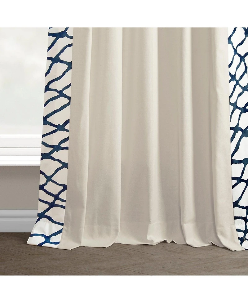 Half Price Drapes Ellis Bordered Cotton Curtain