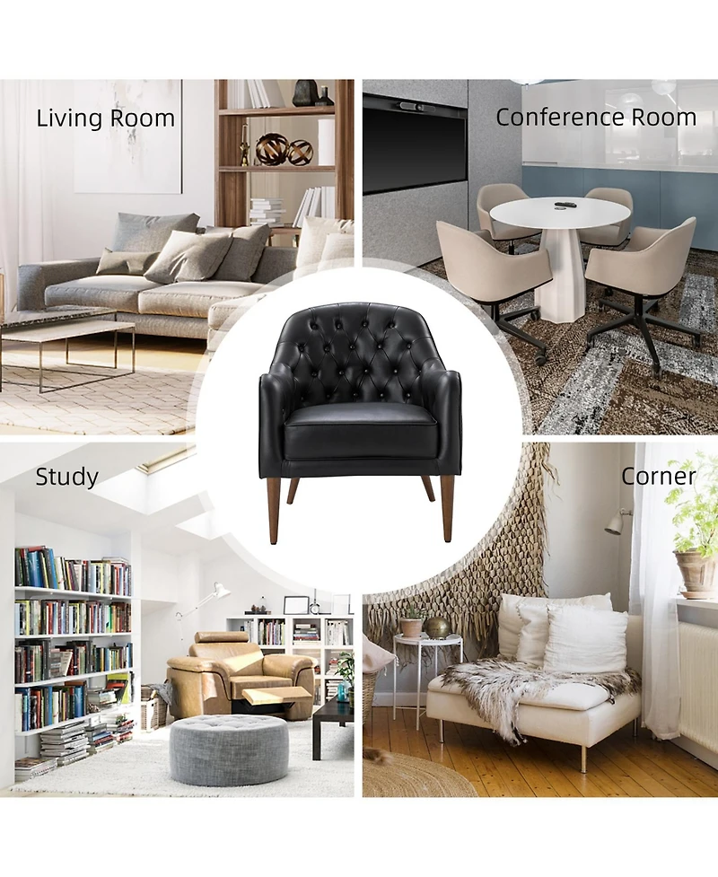 Casio 28.5" Wide Genuine Leather Barrel chair