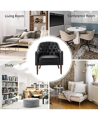 Casio 28.5" Wide Genuine Leather Barrel chair