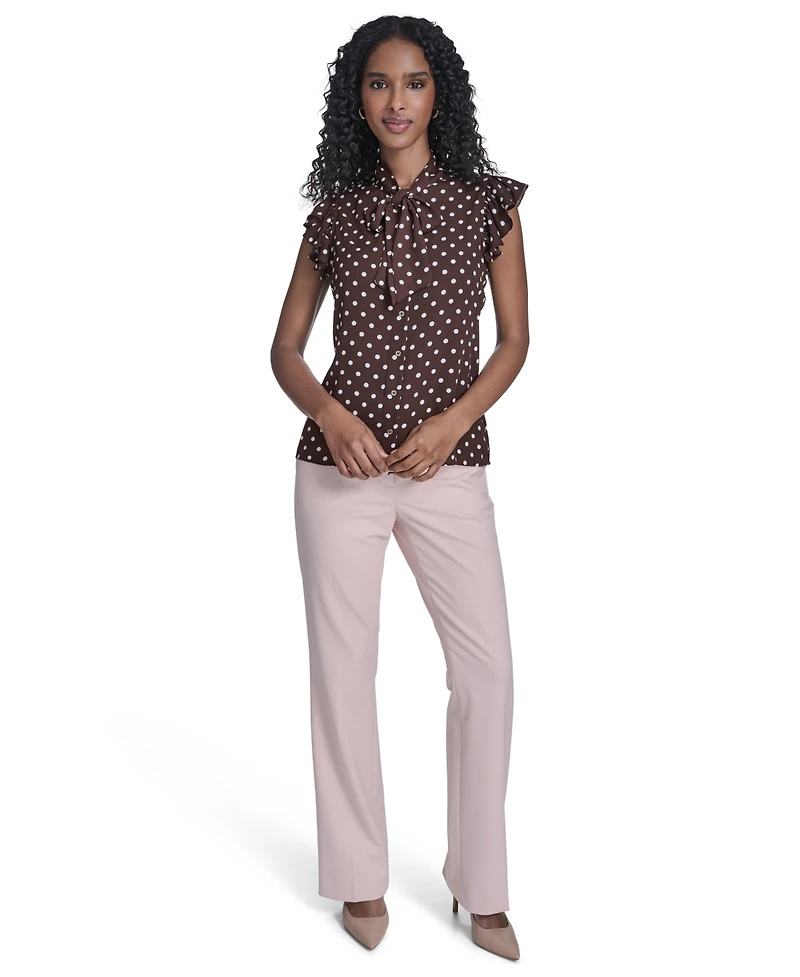 Tommy Hilfiger Women's Dot Tie Neck Top