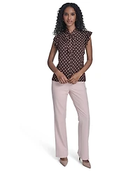 Tommy Hilfiger Women's Dot Tie Neck Top