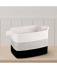 Cheer Collection Set of 3 Woven Cotton Rope Storage Baskets – Soft, Durable, Machine Washable