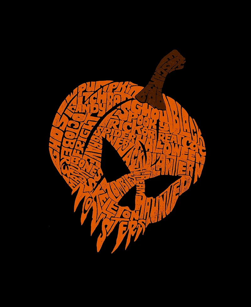 La Pop Art Women's Evil Pumpkin Word Short Sleeve T-Shirt