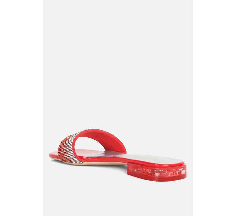 top flirt rhinestone slip on sandals