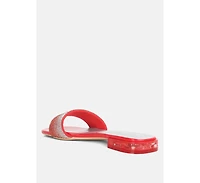 top flirt rhinestone slip on sandals