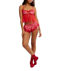 Free People Women's Nightcall Boudoir Top and Shorts, 2-Piece Set