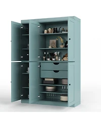 Palace Imports 100% Solid Wood 48.5" Pantry Cabinet with Shaker Doors, 2-Drawers & Adjustable Shelves