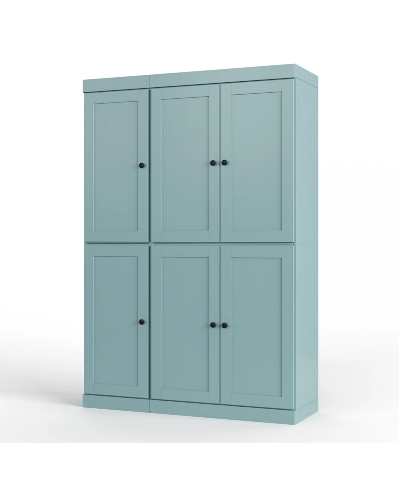 Palace Imports 100% Solid Wood 48.5" Pantry Cabinet with Shaker Doors, 2-Drawers & Adjustable Shelves