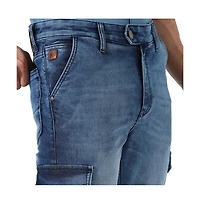 Campus Sutra Men's Medium-Wash Cargo Denim Jeans