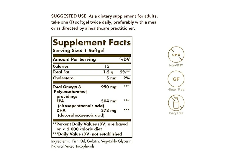 Solgar Triple Strength Omega-3 ,950 mg ,50 S Gels
