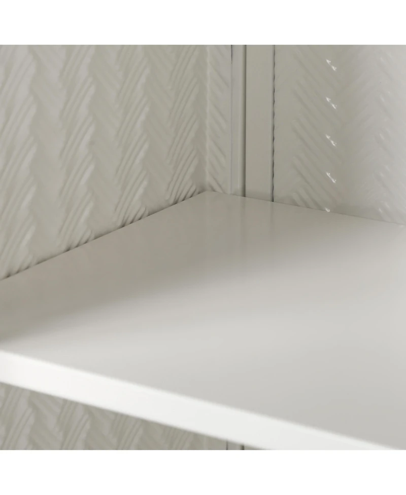 sumyeg 27.56" Two-Door Wall Cabinet with Glass Doors and Three-Tier Storage Featuring Woven Pattern for Living Spaces