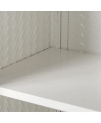 sumyeg 27.56" Two-Door Wall Cabinet with Glass Doors and Three-Tier Storage Featuring Woven Pattern for Living Spaces