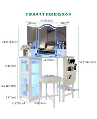 Vlsrka Vanity Makeup Desk with Mirror and Lights