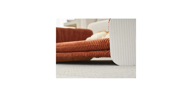 Aostirmotor Cat Couch Bed with Mattress Indoor Pet Sofa White Brown