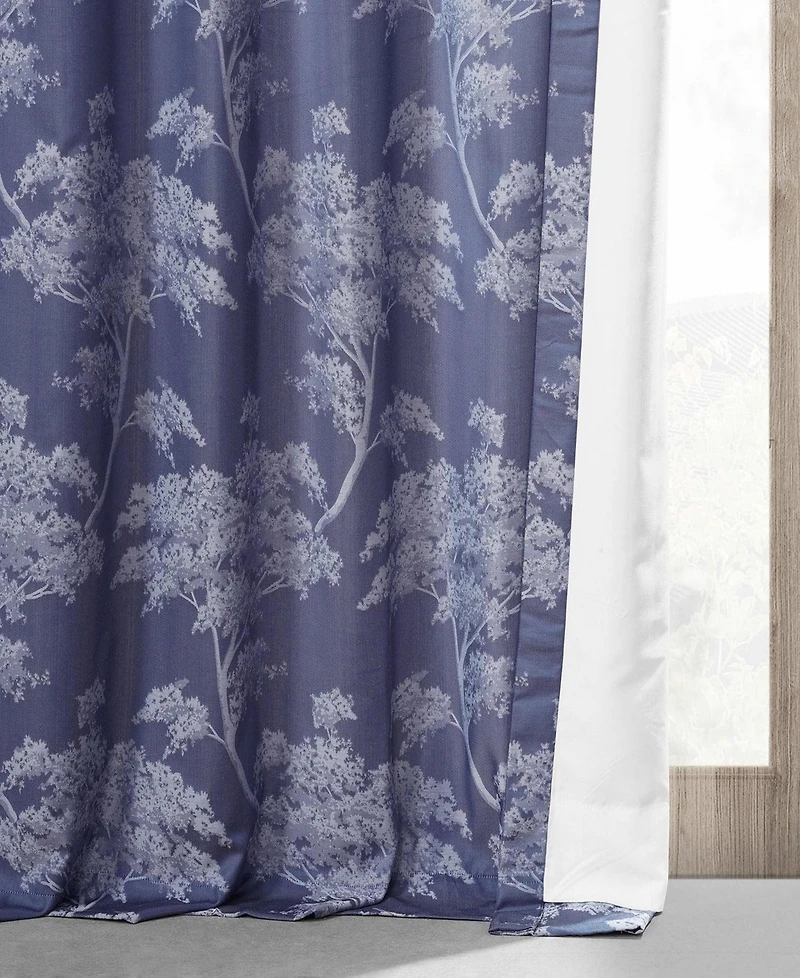 Half Price Drapes Sequoia Floral Faux Silk Jacquard Room Darkening Curtain