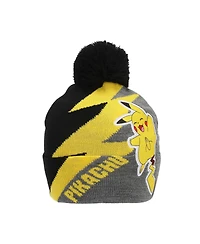 Pokemon Pikachu Thunderbolt Youth 2-Piece Knit Beanie & Gloves Set