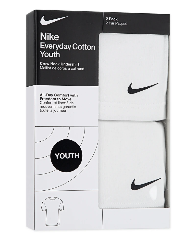 Nike Boys 2Pk Crew Undershirt