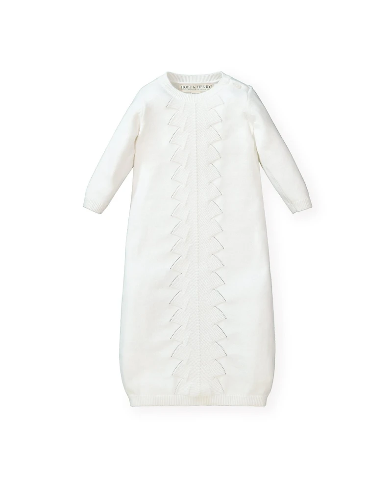 Hope & Henry Baby Boys Sweater Gown and Bonnet Set