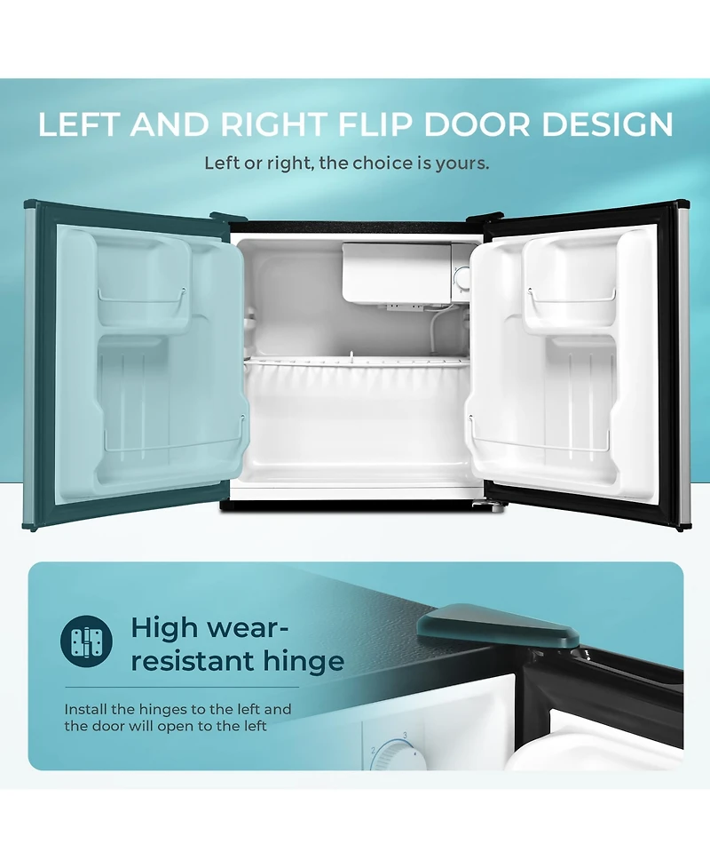 Euhomy 1.6 Cu.Ft Single Door Mini Fridge with Freezer