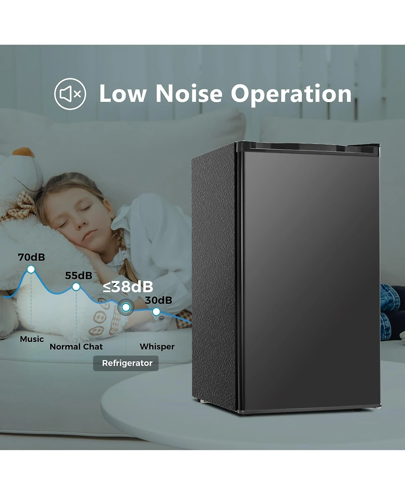 Euhomy 3.2 Cu.Ft Single Door Mini Fridge with Freezer