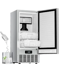 Euhomy 30-lb Ice Storage 66-lb Ice Per day Nugget Ice Maker with Self-Cleaning in Silver