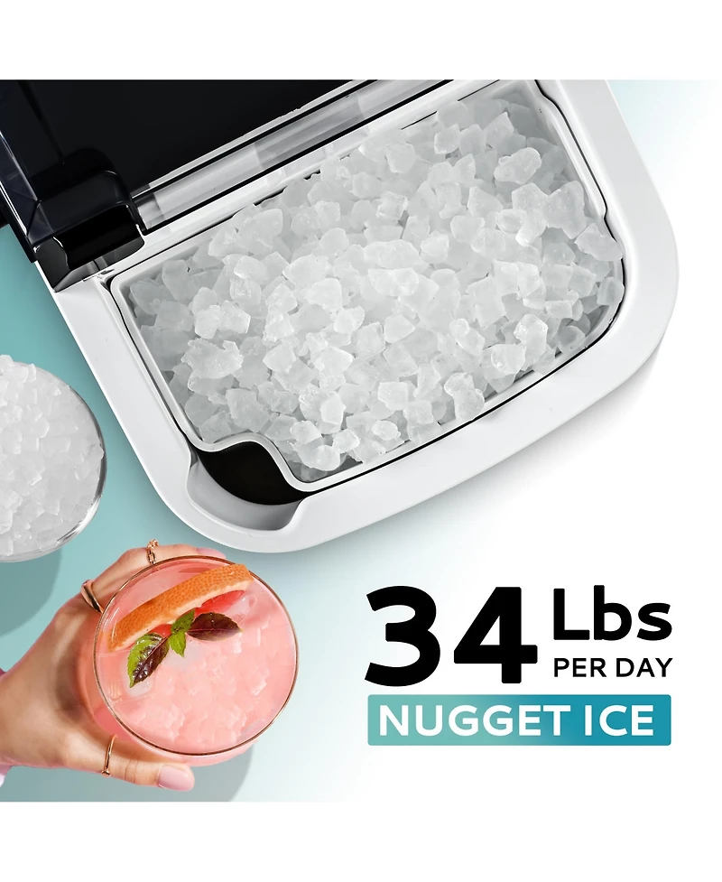 Euhomy 34-lb Ice Per day Countertop or portable Nugget/Pebble Ice Maker ( Black )