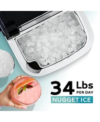 Euhomy 34-lb Ice Per day Countertop or portable Nugget/Pebble Ice Maker ( Black )