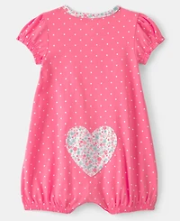 Carter's Baby Girls Heart Graphic Snap-Up Romper