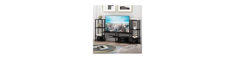Furinno Turn-n-Tube Grand Entertainment Center, Espresso & Black