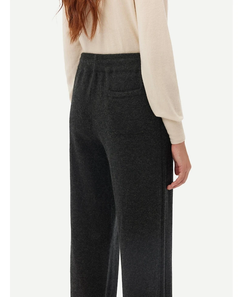 Gobi Cashmere Women's Cashmere Straight Leg Jogger With Contrast Side