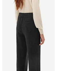 Gobi Cashmere Women's Cashmere Straight Leg Jogger With Contrast Side