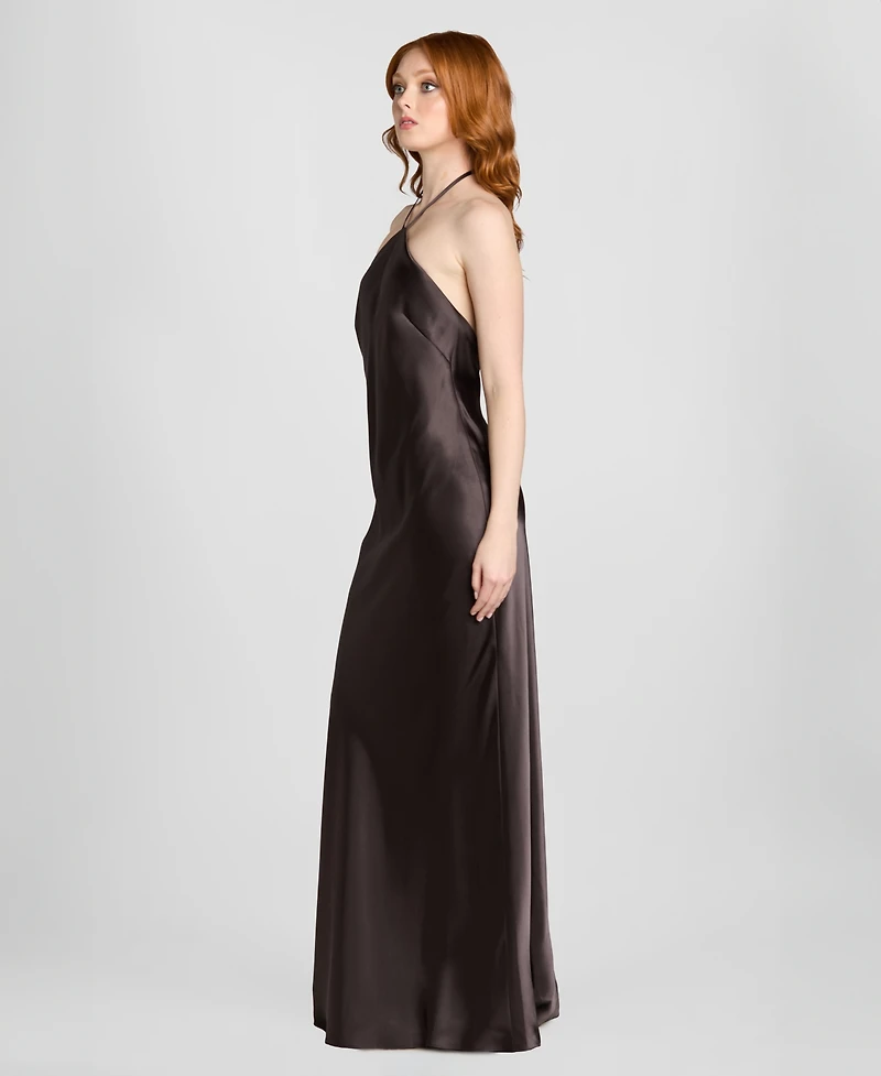 Morgan & Company Juniors' Halter-Neck Slip Dress