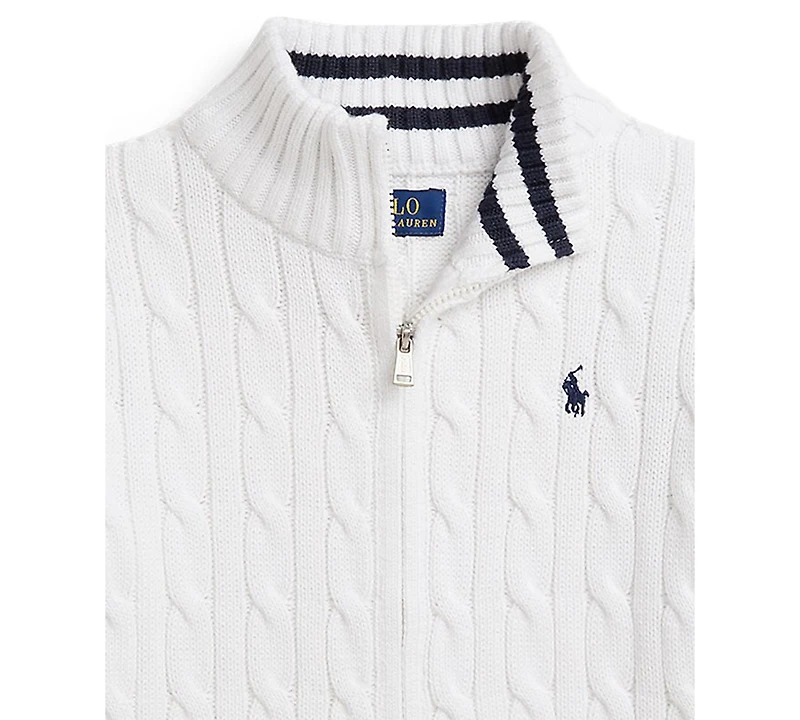 Polo Ralph Lauren Boys 2T-6 Cable-Knit Full-Zip Sweater