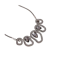 Sohi Women's The Teardrop-Halo Collar Necklace - Space Grey