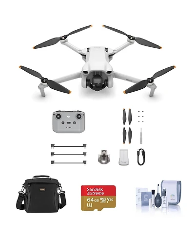 Dji Mini 3 Drone with Rc-N1 Remote Controller Bundle with 64GB microSD Card, Shoulder Bag, Cleaning Kit