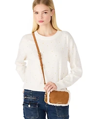 Madden Girl Elisen Nubuck/Sherpa Camera Crossbody