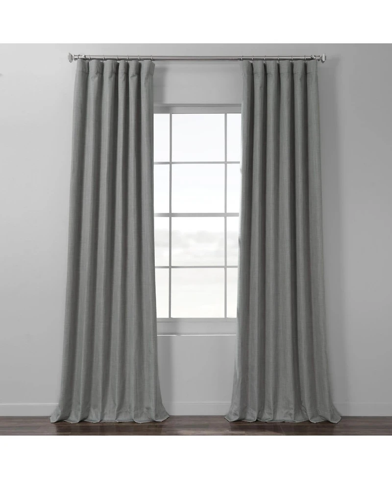 Half Price Drapes Textured Italian Faux Linen Hotel Blackout Curtain