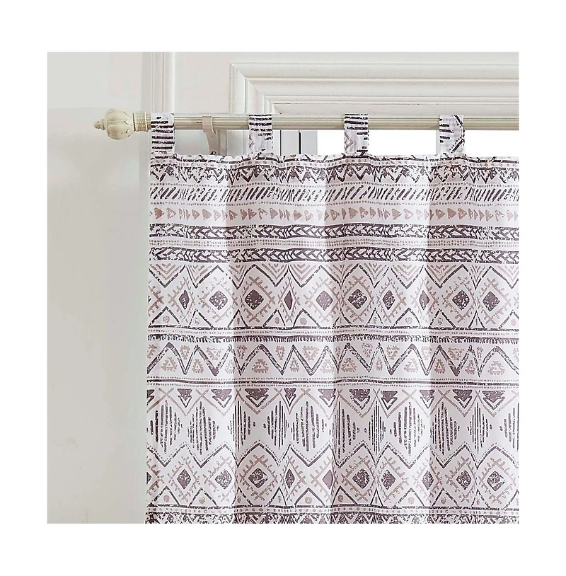 Barefoot Bungalow Greenland Home Fashions Barefoot Bungalow Denmark Simple Geometric Motifs Window Panel and Tie