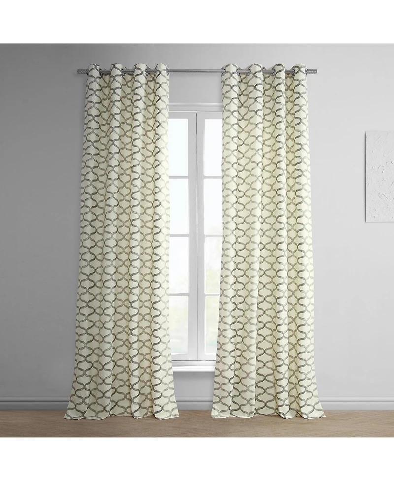 Half Price Drapes Illusions Geometric Grommet Printed Cotton Room Darkening Curtain