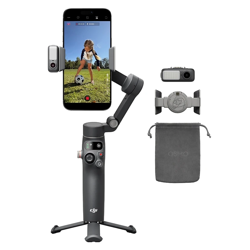 Dji Osmo Mobile 8 Smartphone Gimbal + 3-In-1 Wireless Mic Set + Power Bank + 2-Port Wall Charger