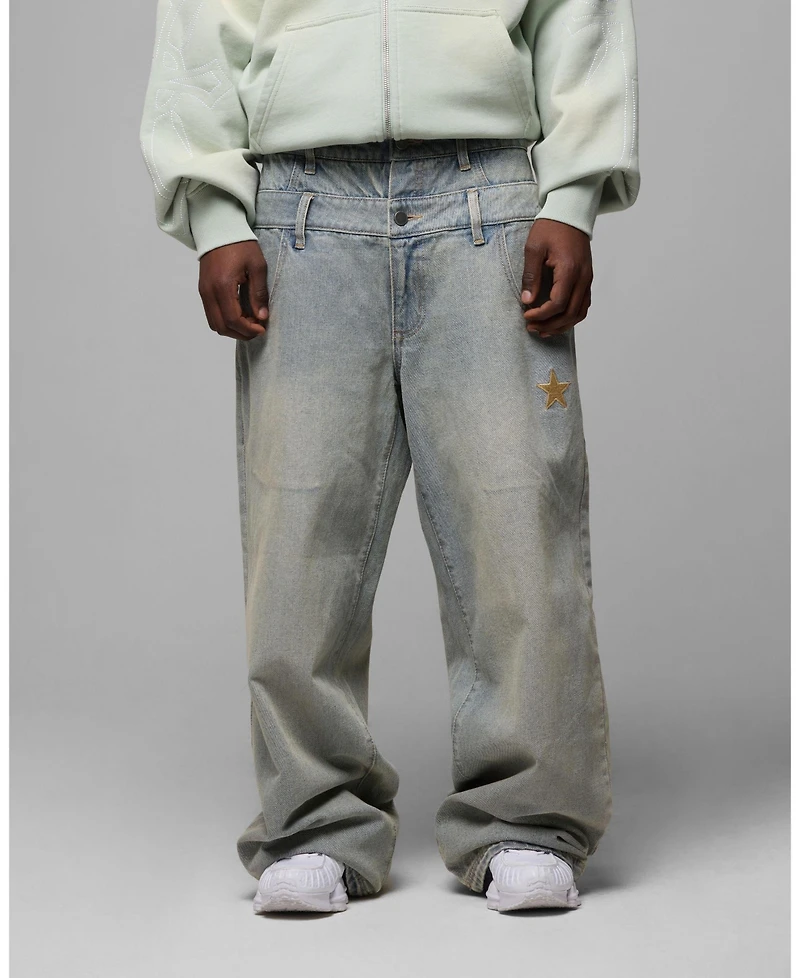 Loiter Men's Star Layered Denim Jeans