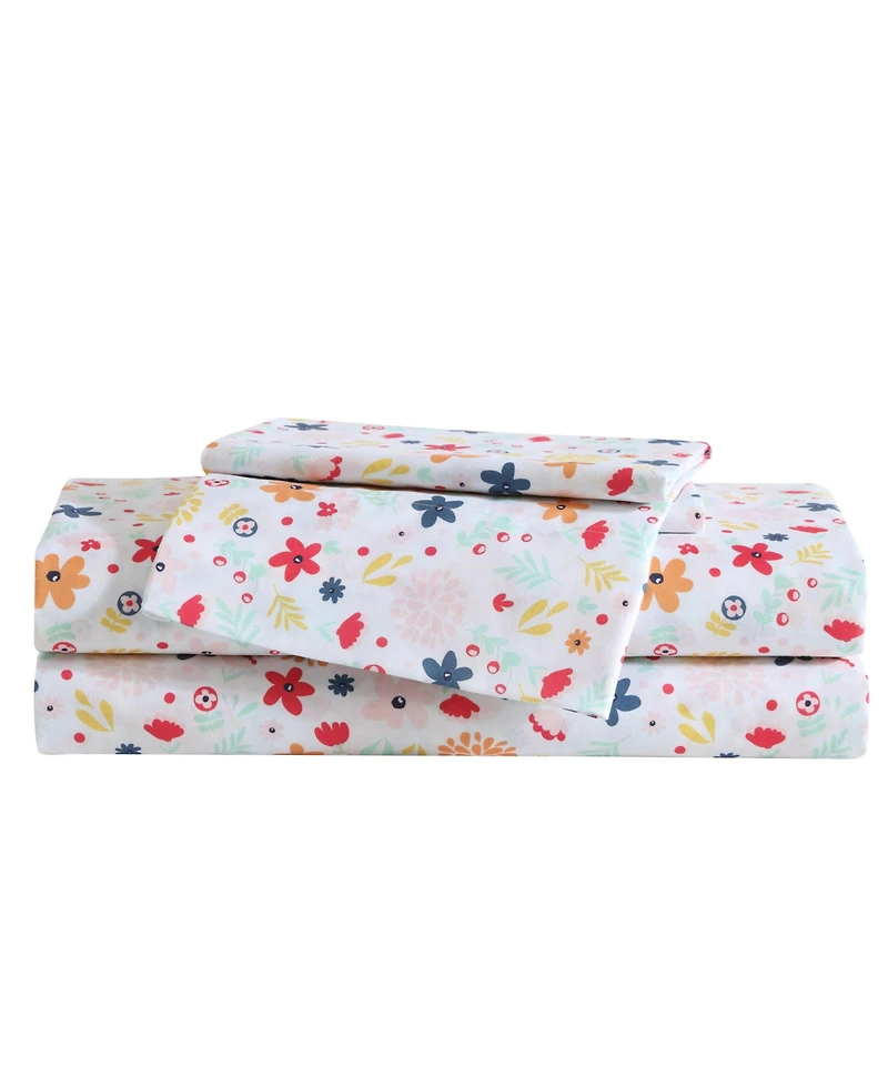 Eddie Bauer Colorful Floral Microfiber -Pc. Sheet Set