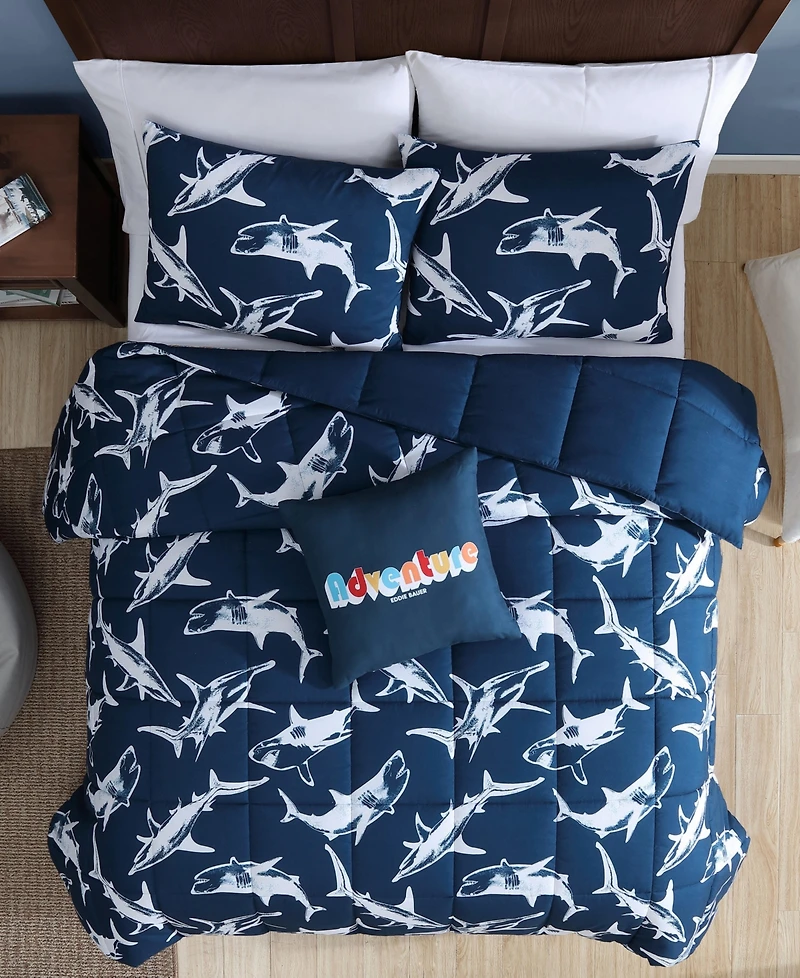 Eddie Bauer Vinny and Shark Friends Microfiber 4-Pc. Comforter Set, Full/Queen