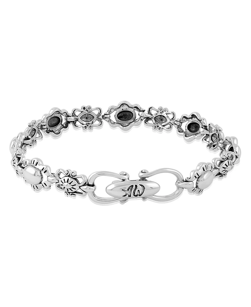 American West Jewelry Sterling Silver Concha Link Bracelet, Size Small to Large