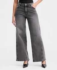 Bar Iii Women's Mid-Rise Wide-Leg Jeans, Macy's Exclusive