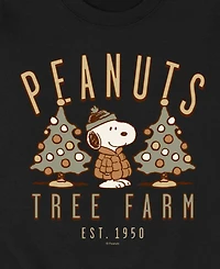 Airwaves Men's Peanuts Snoopy Christmas Tree Farm Crewneck Sweatshirt