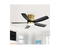 Sofucor 42-inch Modern Golden 5-Blade Ceiling Fan With 6-Speed Adjustable Wind Speed and Light Kit