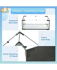 PawHut Hamster Cage, 31" Gerbil Cage with Glass Basin for Small Hamsters