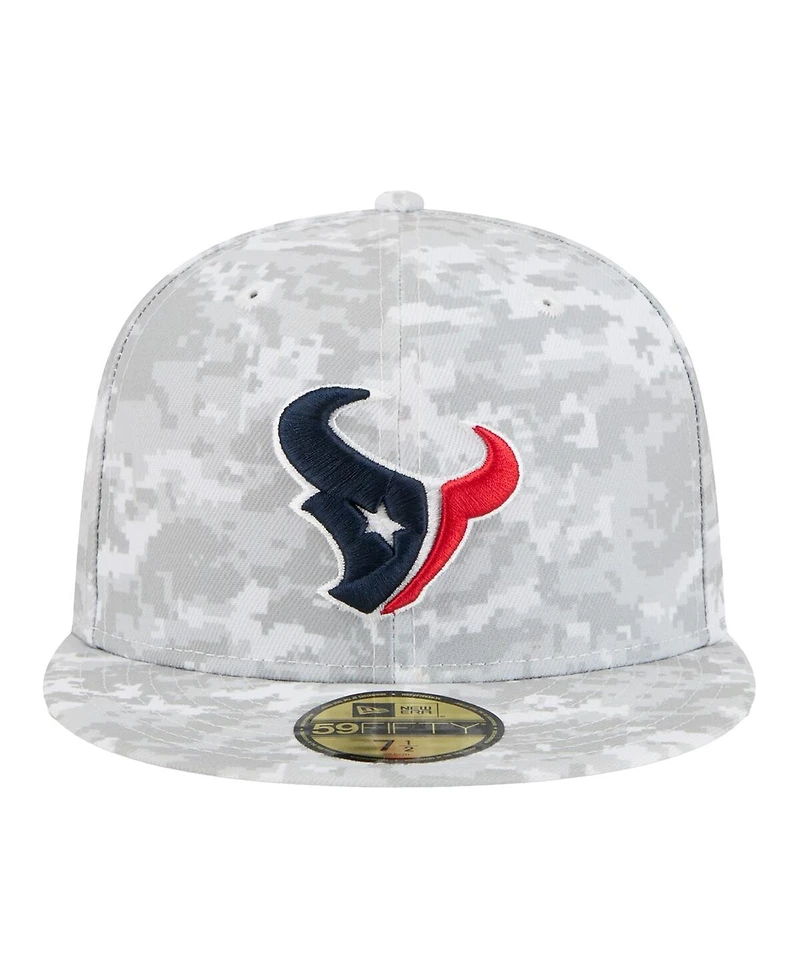 New Era Men's Gray Houston Texans 2025 Salute to Service Fan Pack 59FIFTY Fitted Hat